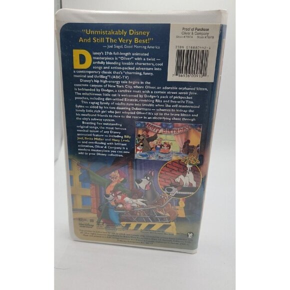Walt Disney Oliver and Company VHS 1996 Masterpiece Collection - Picture 2 of 7